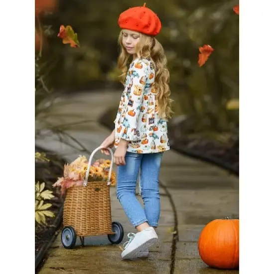 Girls Get Pumped Patched Jeans Set - Mia Belle Girls image {3}