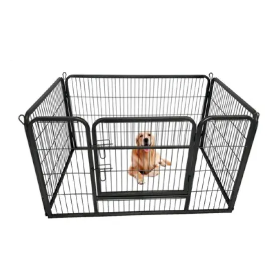 Pet Playpen, Garden Fence with Gate, Dog Fence Playpen with 24" Height Metal Panels, Dog Playpen for Small/Medium Dogs, Puppy Cat Exercise Fencing image {8}