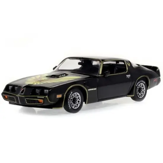 1979 Pontiac Firebird T/A Trans Am Black with Hood Phoenix "Rocky II (1979) Movie" 1/43 Diecast Model Car by Greenlight image {1}