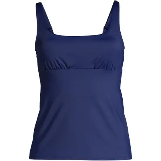 Lands' End Women's Square Neck Underwire Tankini Top Swimsuit Adjustable Straps image {5}