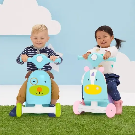 Skip Hop Kids' 3-in-1 Ride On Scooter and Wagon Toy - Unicorn image {8}