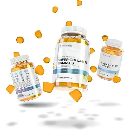 Super Collagen Gummies, Collagen Type I & III Supplement for Healthy Hair, Skin, & Nails, Lemon Flavor, Vitauthority , 60ct image {3}