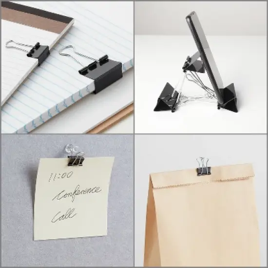 Staples Metal Binder Clips Black Assorted Capacities 15339 image {4}