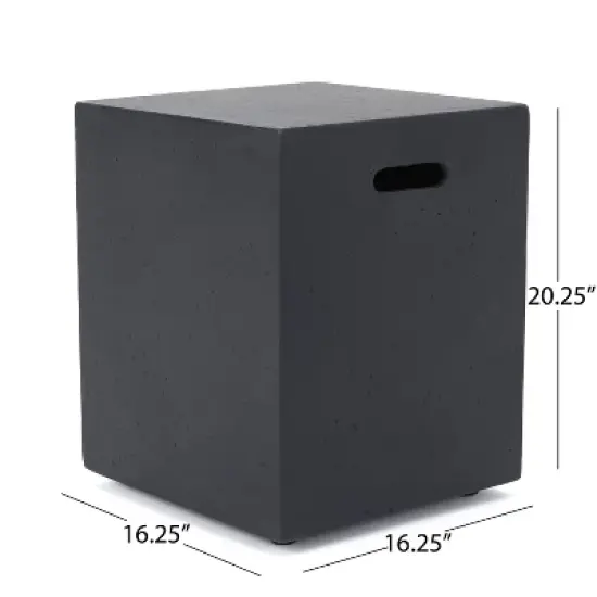 Ixtapa 56" MGO Gas Fire Table with Tank Holder- Rectangular - Dark Gray - Christopher Knight Home: Outdoor Fireplace, Weather-Resistant image {7}