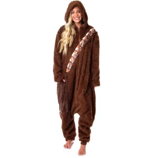 Star Wars Adult Chewbacca Chewie Kigurumi Costume Union Suit Pajama Brown image {5}