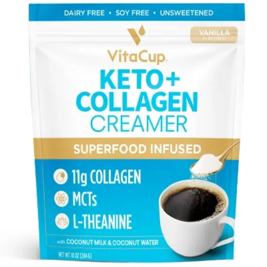 VitaCup Keto + Collagen Vanilla Coffee Creamer w/ MCT & Collagen image {7}