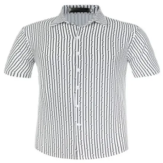 Lars Amadeus Men's Summer Striped Shirt Short Sleeves Casual Button Down Beach Shirts image {6}