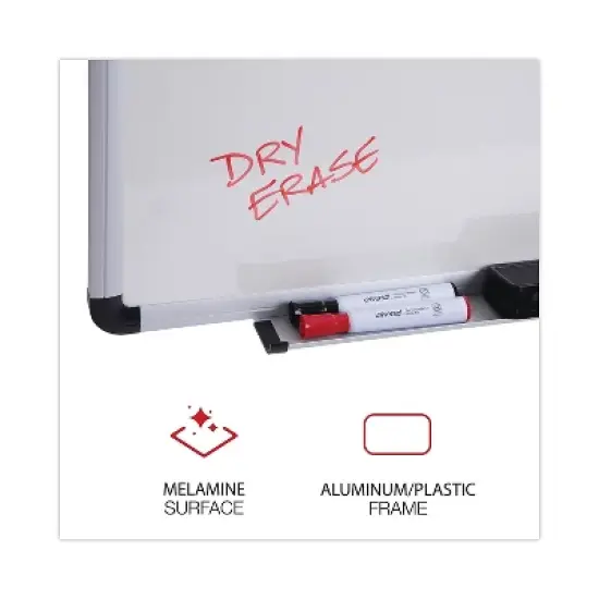 UNIVERSAL Dry Erase Board Melamine 36 x 24 White Black/Gray Aluminum/Plastic Frame 43723 image {1}