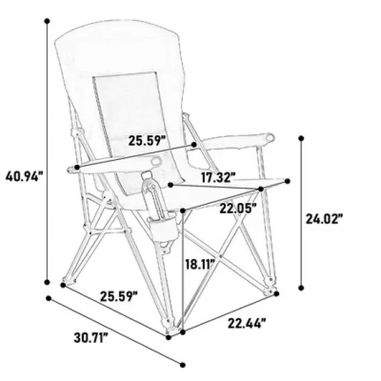 PAGED Camping Lounge Chairs with Cup Holder,Outdoor Portable Chairs with High Back,Folding Chairs for Lawn,Beach image {2}