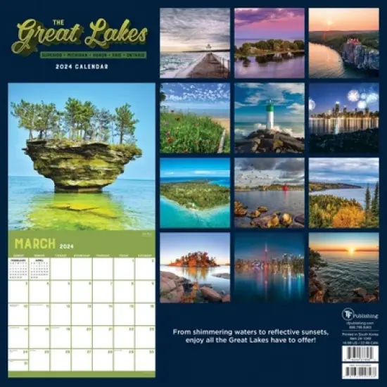 TF Publishing 2024 Wall Calendar 12"x12" Great Lakes image {4}