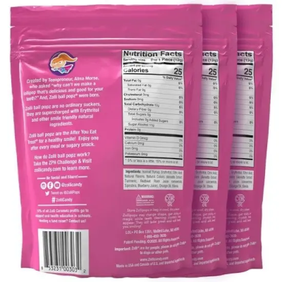 Zolli Ball Popz Sugar Free Candy Lollipops - 5.2oz image {1}