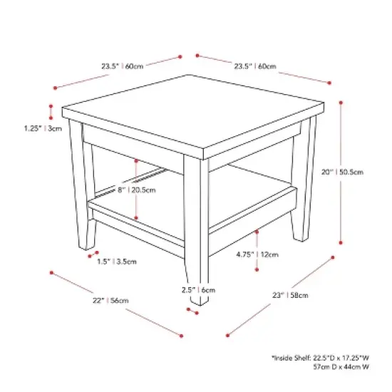 Hollywood Side Table with Shelf Dark Gray - CorLiving image {6}