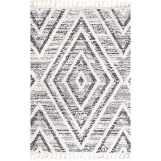 nuLOOM Fleur Geometric High/Low Tassel Area Rug image {9}