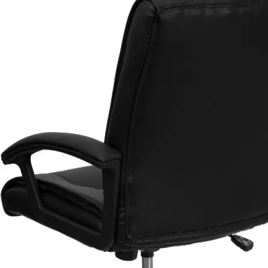 Flash Furniture Mid-Back Black LeatherSoft Swivel Manager's Office Chair with Arms image {4}