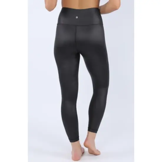 90 Degree By Reflex Interlink Faux Leather High Waist Cire Ankle Legging image {2}