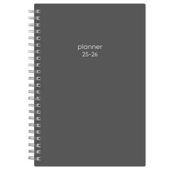 Blue Sky 5"x8" 2025-2026 Weekly/Monthly Wirebound 15-Month Planner Solid Gray image {11}