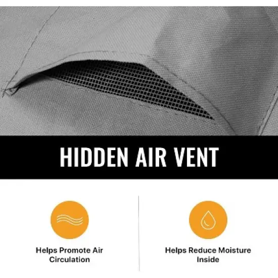 KHOMO GEAR Heavy Duty Outdoor Furniture Cover - Waterproof Square & Rectangular Covers with Air Vents - for Ottoman, Tables - Gray image {5}