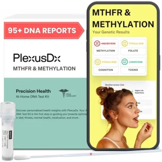 PlexusDx Genetic Methylation Test Kit | Includes MTHFR + More | At-Home DNA Test | CLIA Lab | Health Test | 95+ Reports image {6}