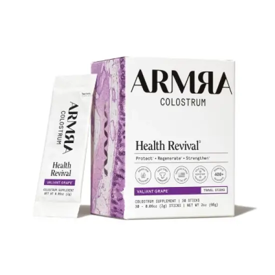 ARMRA Colostrum Powder Travel Packs - Valiant Grape - 0.06oz/30ct image {5}