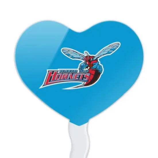 Delaware State University Primary Logo Heart Love Cupcake Picks Toppers Decoration Set of 6 image {1}