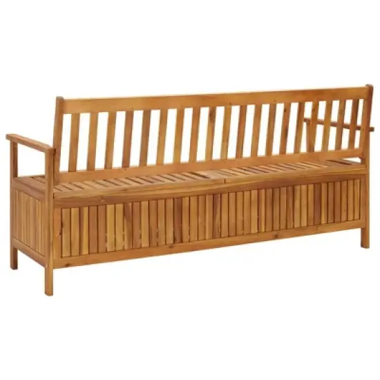 vidaXL Patio Storage Bench 66.9" Solid Acacia Wood image {3}