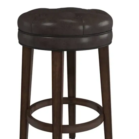 30.5" Krauss Wood Backless Swivel Barstool Charcoal Gray - Hillsdale Furniture image {9}
