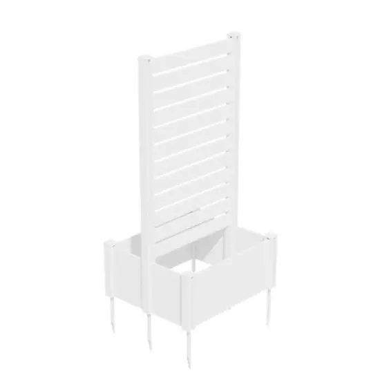 Lirago White PVC L Shaped Raised Garden Bed Combo 6ft x 3ft with 2 Planter Boxes and Privacy Screen Panel image {8}