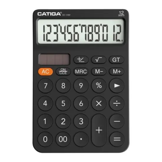 CATIGA 12-Digit Desktop Calculator, Large LCD, Big Buttons, Solar & Battery Dual Power, Standard Functions for Office, Home, School - SD-1292 image {7}