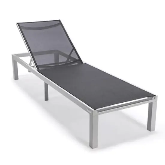LeisureMod Marlin Patio Sling Chaise Lounge Chair in White Aluminum, Weather-Resistant Adjustable Recliner for Poolside, Deck, Balcony, or Garden Use image {12}