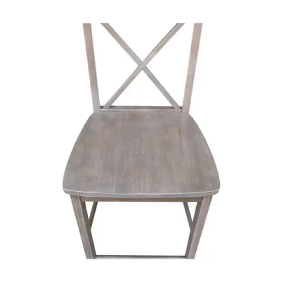 X Back Stool Washed Gray/Taupe - International Concepts image {5}