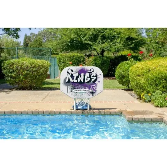 Poolmaster Graffiti Collection NBA Kings Poolside Basketball Hoop Set Durable All-Weather Base image {3}