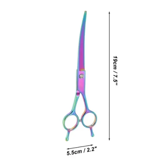 Unique Bargains Downward Curved Clippers Dog Grooming Scissors 7.5inch 1 Pc image {3}