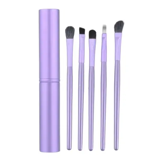 Unique Bargains 5 Pcs Makeup Brush Set, Travel Blending Foundation Contour Concealer Blusher Brush 15.3x2.3cm image {7}