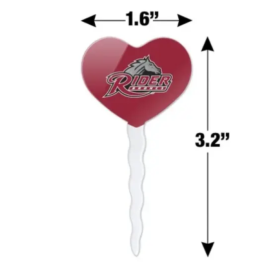 Rider University Primary Logo Heart Love Cupcake Picks Toppers Decoration Set of 6 image {5}