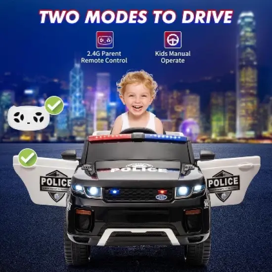 Nasitip Kids Ride On Police Car, 12V Electric Truck for Toddlers, Battery Powered Ride On Toy with Remote Control image {6}