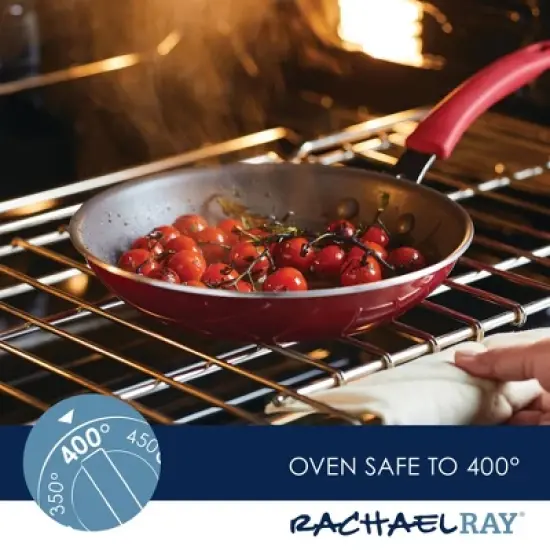 Rachael Ray Cook + Create Aluminum Nonstick Frying Pan Set 2pcRed image {9}