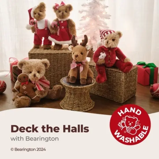 Bearington Christa Cane Stuffed Animal, 14.5 Inch, Christmas Teddy Bear Plush Decoration, For Ages 3-14 image {1}