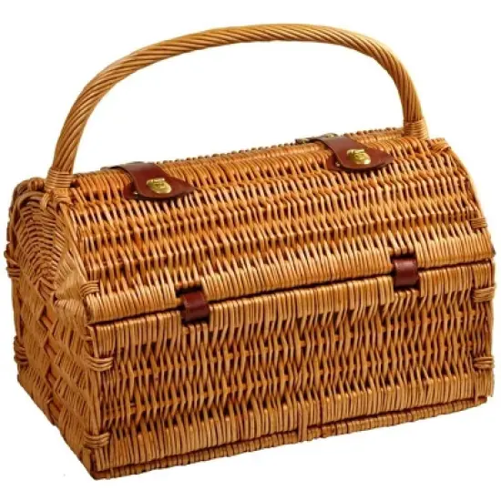 Picnic at Ascot Willow Picnic Basket with Two Person Picnic Set image {2}