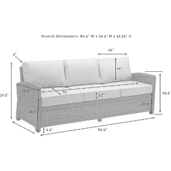 HomeStock Bradenton Outdoor Wicker Sofa image {8}