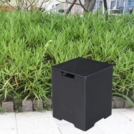 Elementi 15.9" Propane Tank Cover Concrete Hideaway Table for 20 lb Tank image {5}