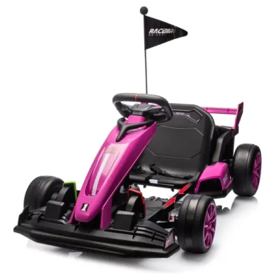 24V Kids Ride on Go Kart, 7.5mph Variable High Speed Drifting Car, 7ah Battery 200W*2 Motors, Power Display Racing Toy for for 6+ image {8}