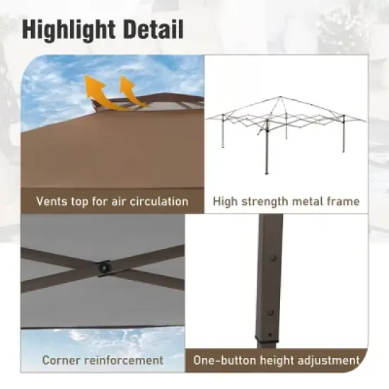 Captiva Designs 13&rsquo; x 13&rsquo; Pop-Up Canopy Tent - Instant Folding Shelter for Large Outdoor Sun Protection image {3}