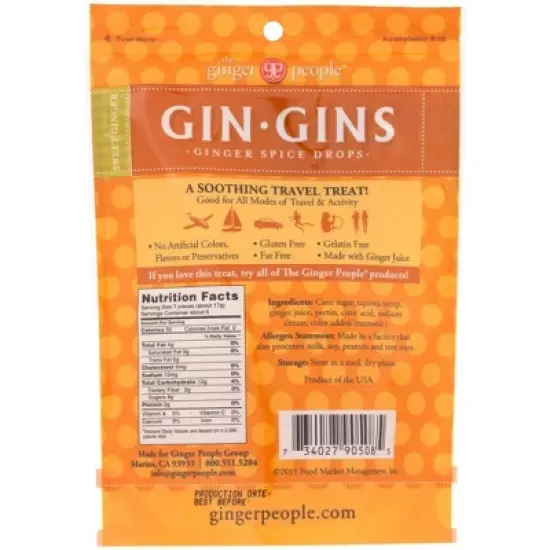 The Ginger People Sweet Ginger Gin-Gins Ginger Spice Drops - Case of 12/3.5 oz image {2}