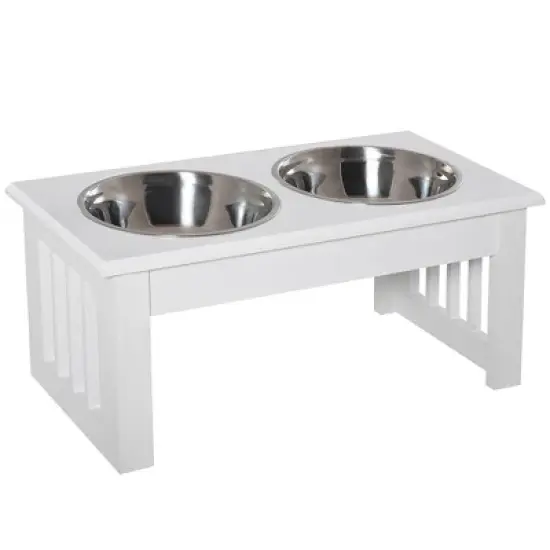 Racxily Elevated Dog Bowl, Dog Feeder with Stainless Steel Dishes, 6" Raised Stand for Medium Large, Food Dishes image {7}
