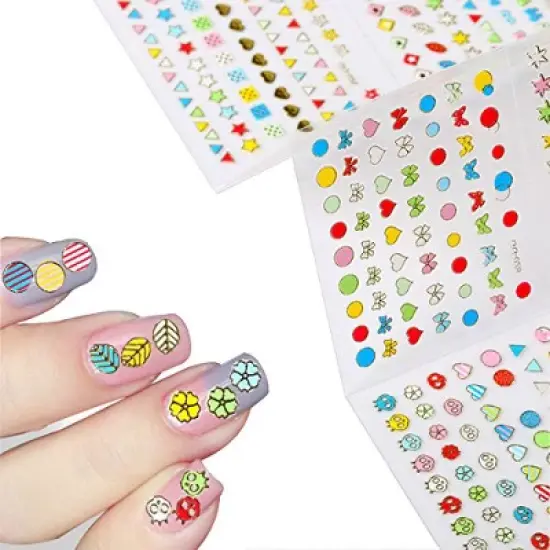 Wrapables Mini Colorful Shapes Nail Stickers Nail Art Set (24 Sheets) image {4}