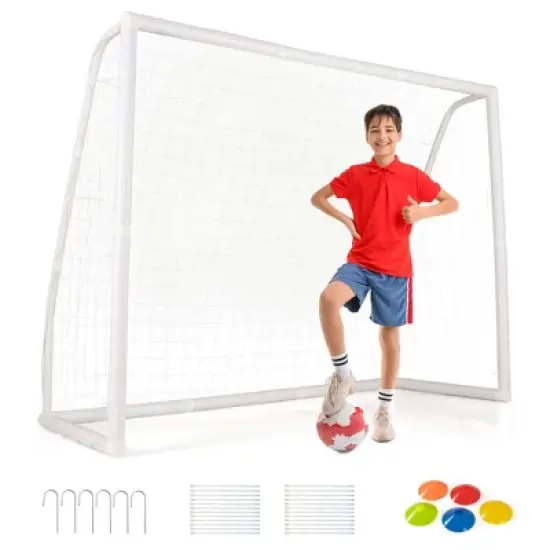 Costway All Weather Soccer Goal Football Training Equipment with Anti-tearing Net image {10}