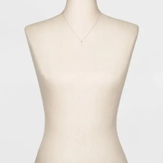 Sterling Silver Pave Cubic Zirconia Cross Pendant Necklace - A New Day&trade; Silver/Clear image {1}