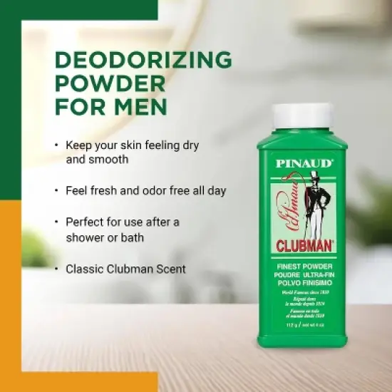 Clubman Pinaud Finest Powder Flesh 9 oz (PACK OF 2) Men's Powder to Absorb Skin Moisture image {1}