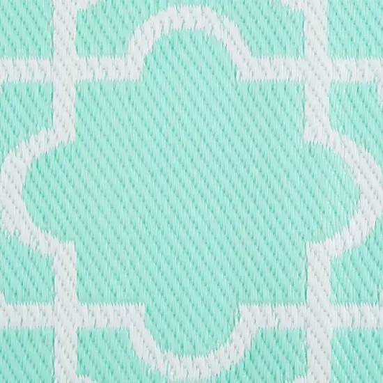 DII Design Imports Indoor Outdoor 3 x 6 Foot Reversible Lattice Woven Rectangular Runner Rug for Decks, Patios, Living Rooms, and Kitchens, Aqua image {2}