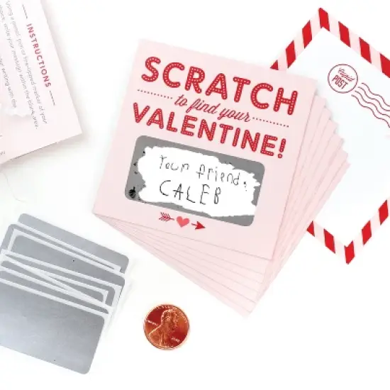18ct Scratch-off Valentines Cards Pink image {4}